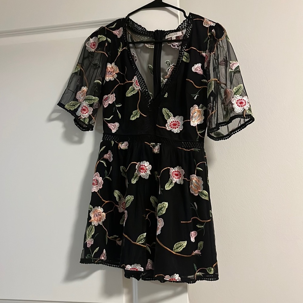 Black Floral Romper